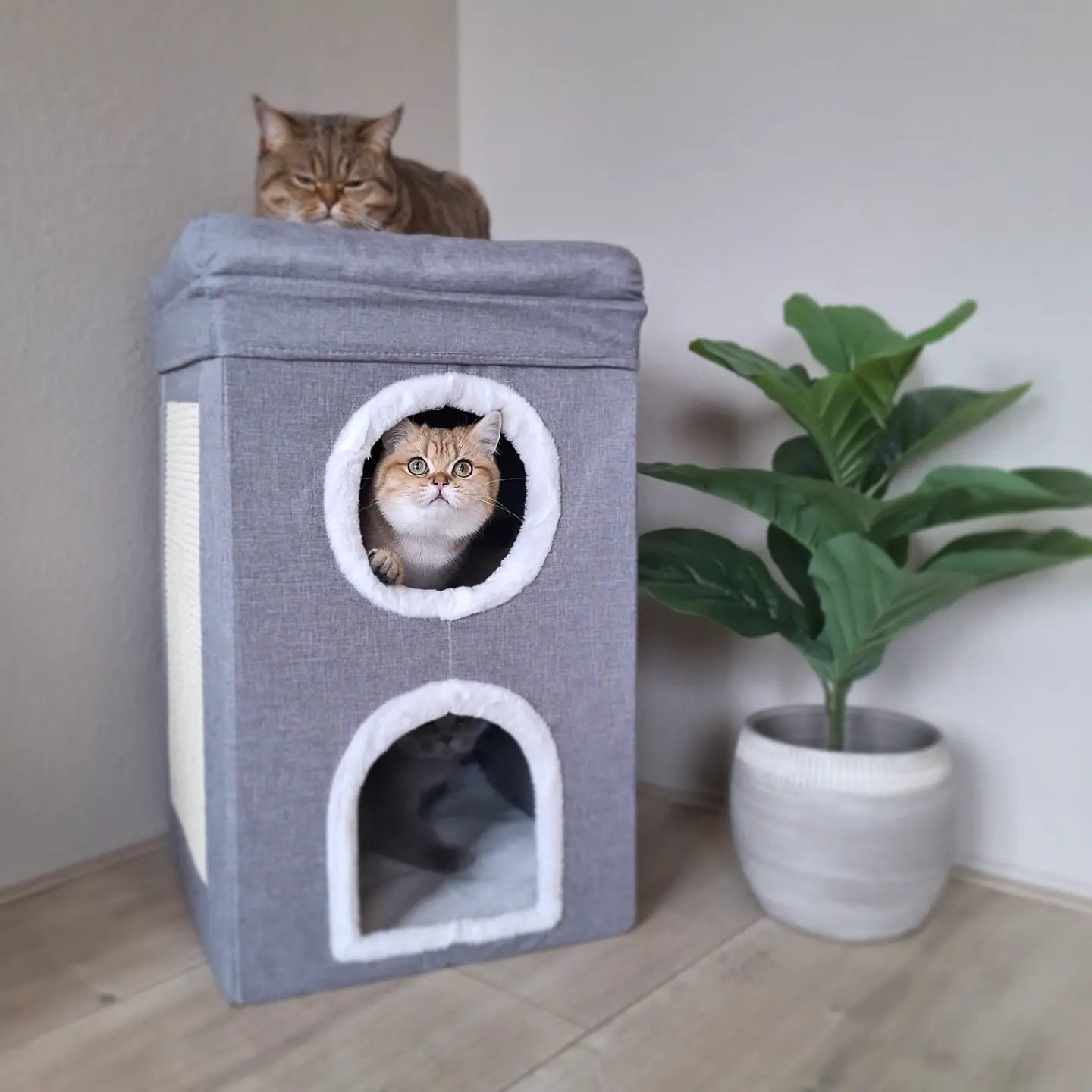 Trixie Krabpaal Cat Tower Saul Grijs